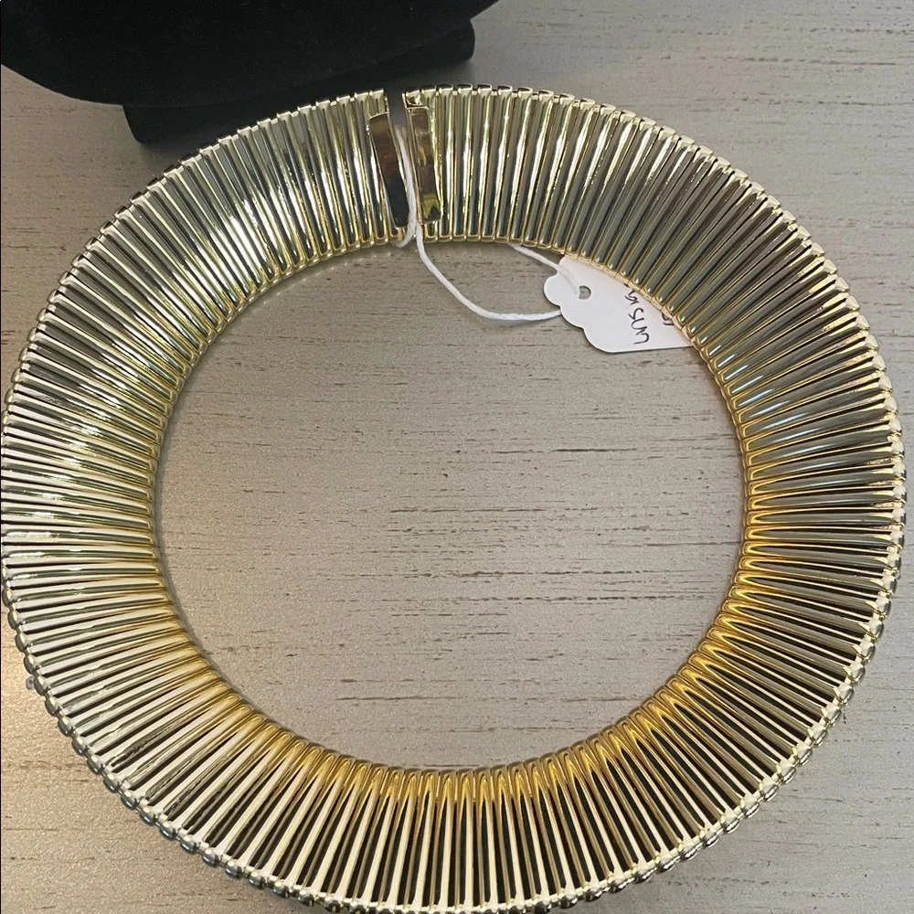 Gold Choker Omega Necklace - Picture 5 of 5